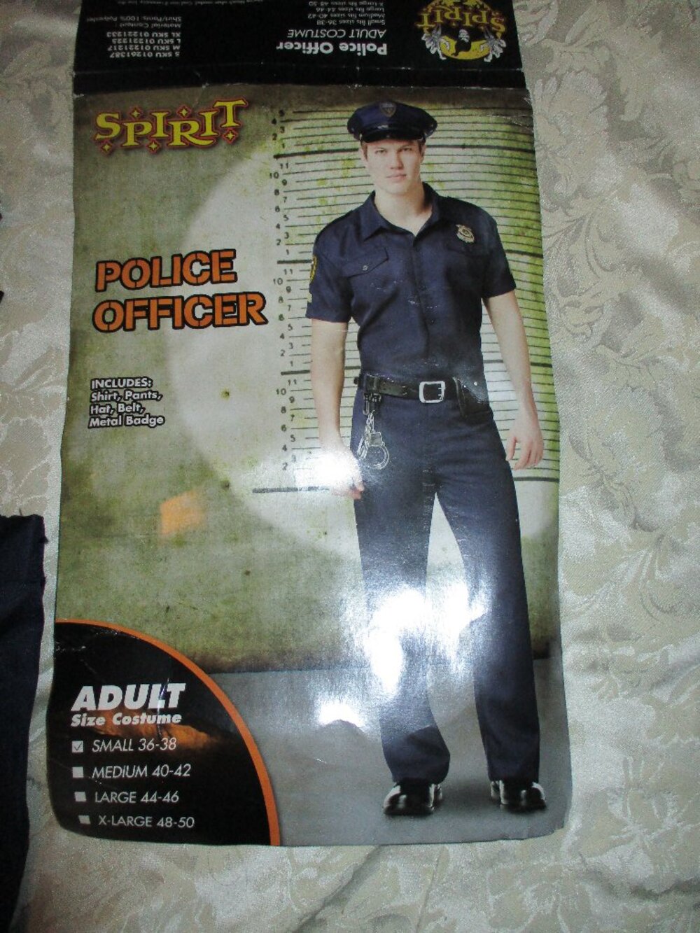 Spirit Police Officer Adult Costume Complete Outfit Blue Size Small 36-38